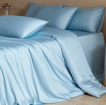 Color: Blue, style: Flat sheet-2.0 Fourpiece set, Bedding Size:  - Summer Bed Sheet Quilt Cover Sol Q119-CJCS244932455CX
