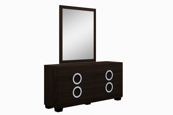 Four Piece Wood Brown Solid Wood Bedroom Set With Mirror N270-343982