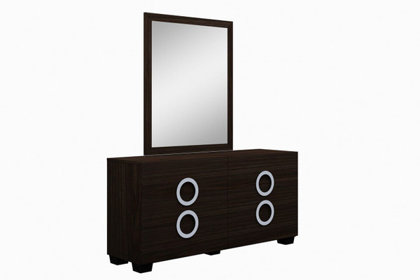 Four Piece Wood Brown Solid Wood Bedroom Set With Mirror N270-343982