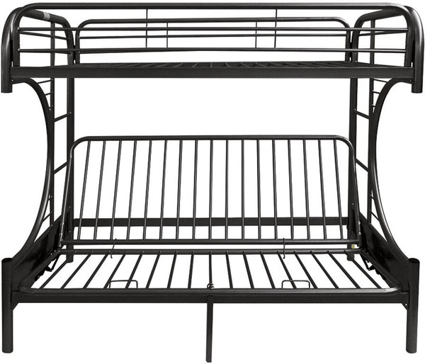 Black Twin Over Full Contemporary Metal Bunk Bed N270-286584