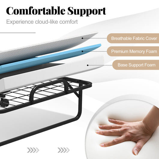 Twin Folding Bed with 4-Inch Memory Foam Mattress and Pillow for Ultimate Comfort B593-SoftHU10829