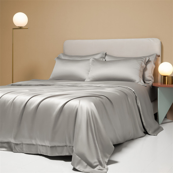 Pattern: Coconut Gray, Size Specification: 1.5 fitted sheet 4 pieces - 200 Luxury Lenzing Tencel Qu Q119-CJCS246325471SH