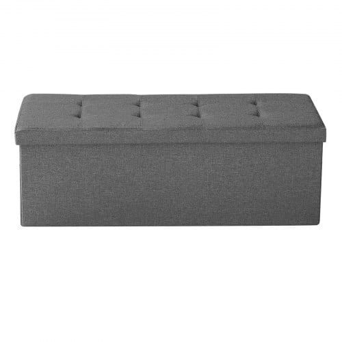 Foldable Storage Ottoman Bench, End of Bed Bench with Side Bags, Folding Upholstered Storage Chest  E415-BYWSZYKZDK40FW7EP001V0