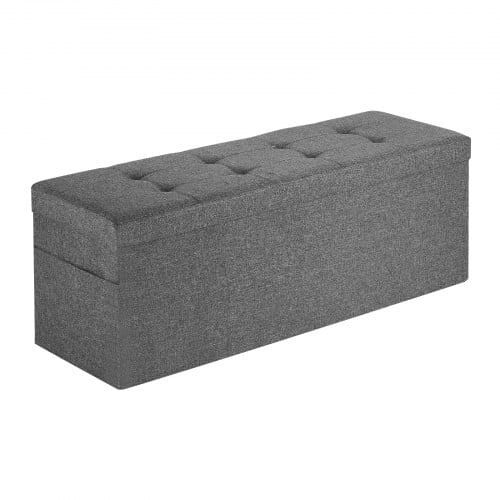 Foldable Storage Ottoman Bench, End of Bed Bench with Side Bags, Folding Upholstered Storage Chest  E415-BYWSZYKZDK40FW7EP001V0