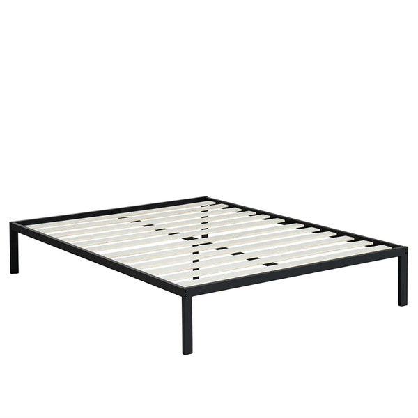 Queen size Steel Metal Platform Bed Frame with Wood Slats Q280-PQBFWS1195381