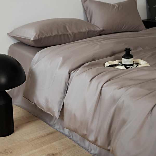Color: Cold tea gray, Please Input: 1.5m flat sheet 4pcs - Four-piece Set Light Luxury Summer High  Q119-CJYD231655334HS