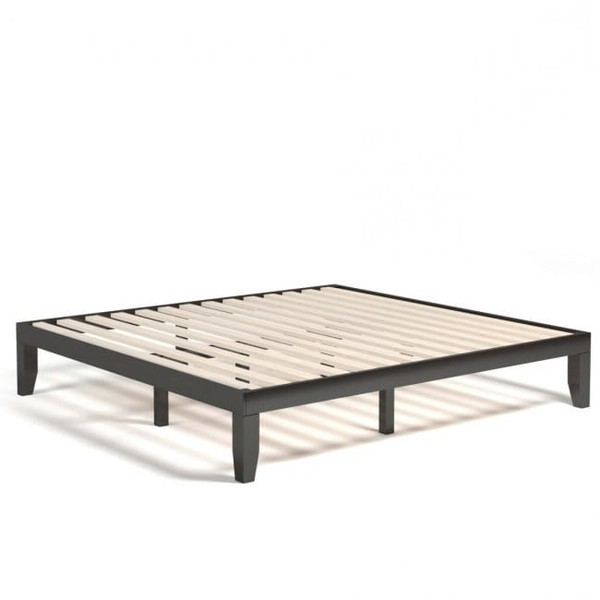 14 Inch Modern Rubberwood Chocolate Platform Bed in King Size Q280-CHBL6329
