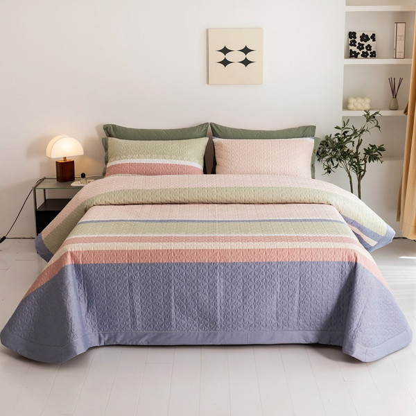 Color: Moka, style: Only the bed cover-245X250cm, Size:  - Cotton Bed Comforter Quilted Bed Cover T Q119-CJCS245155613MN