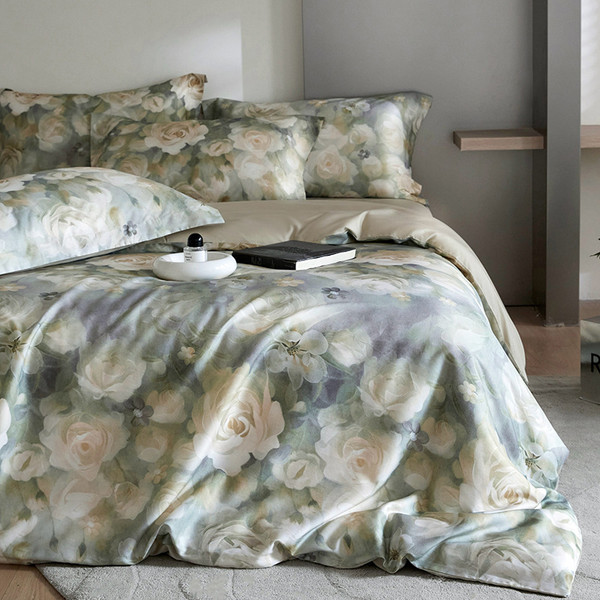Pattern: Clear Dyeing, Size Specification: 200cm Bed Sheet Four Pieces - Flower Tencel Digital Prin Q119-CJCS208428521UF