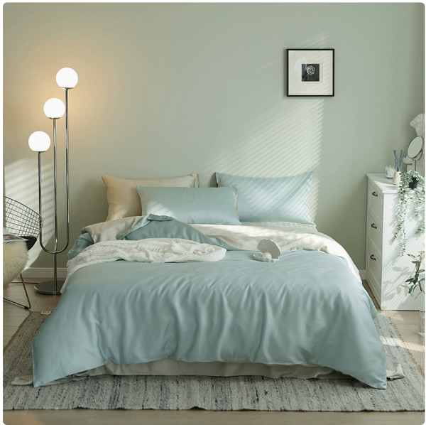 Color: Cool Blue, Please Input: 1.2m flat sheet 3pcs - Four-piece Set Light Luxury Summer High Sense Q119-CJYD231655306FU