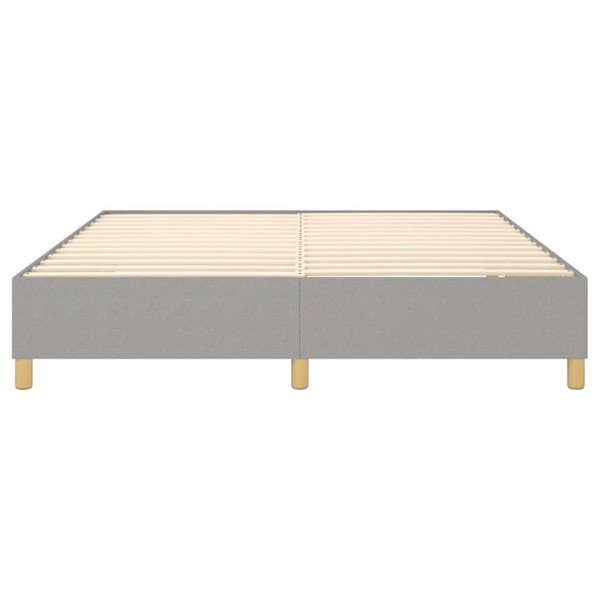  Bed Frame Light Grey Polyester, Plywood, Engineered Wood King A949-3121005