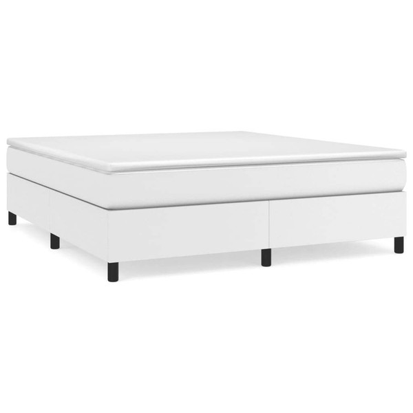  Bed Frame White Faux leather, plywood, engineered wood King A949-3121080