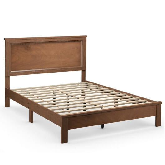 Full Size Platform Slat Bed Frame with High Headboard-Black B593-HU10440-F