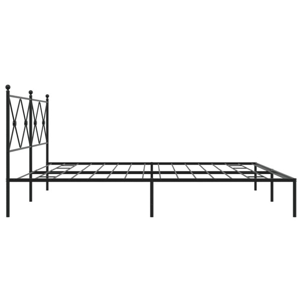 Bed Frame Black Powder-Coated Steel Double Bed Bed Frame A949-376508