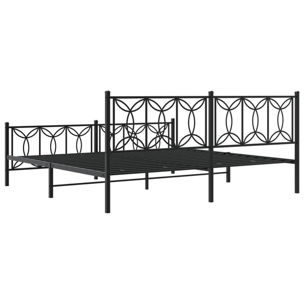  Bed Frame Black Steel Full Bed Bed Frame Rectangular Modern A949-376152