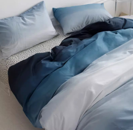 Color: Cang Hai, style: Flat Sheet-2m, Bedding Size:  - Simple Gradient Color Bed Four Sets Of Cott Q119-CJCS191891068PK
