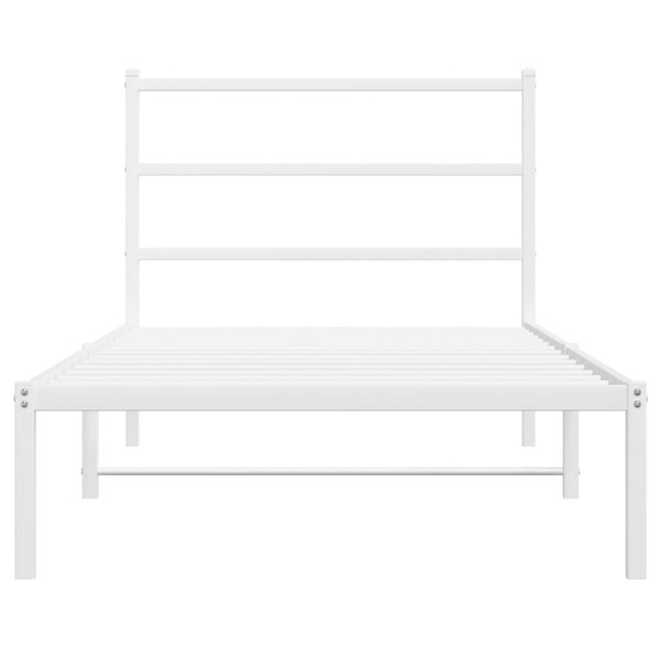  Bed Frame White Steel Twin Breathable Design Bed Frame A949-355409