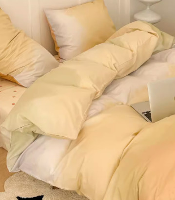 Color: Sunset orange, style: Fitted Sheet-1.8m, Bedding Size:  - Simple Gradient Color Bed Four Set Q119-CJCS191891031EV