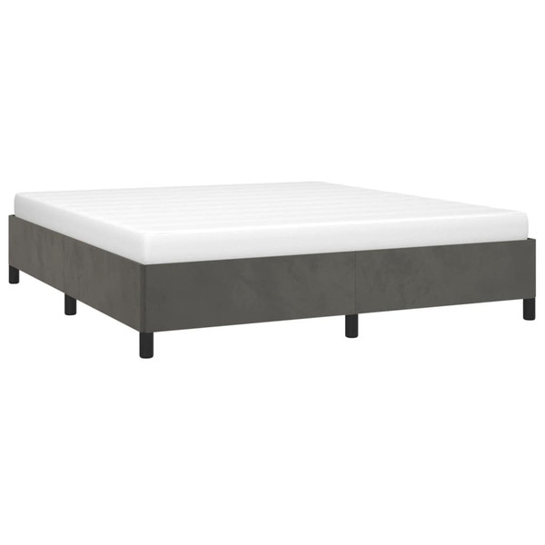  Bed Frame Dark grey Velvet (100% polyester), plywood, engineered wood A949-347361