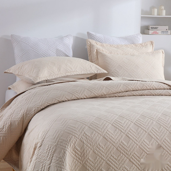 Pattern: New Plaid Beige, Size: 250 ?— 270cm With Pillowcase - Double-sided Plus-sized Pure Cotton  Q119-CJYD246189442PK