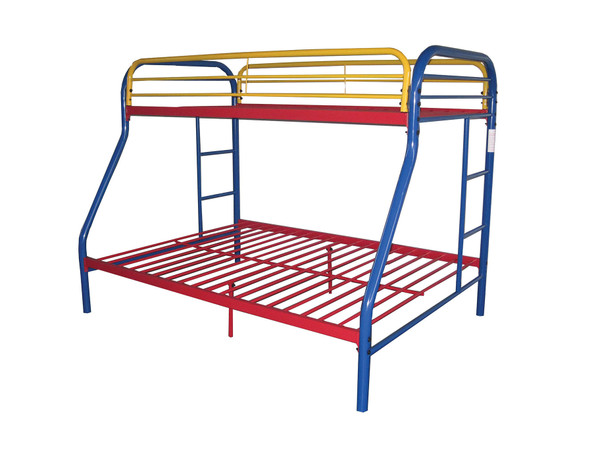 78" X 54" X 60" Twin Over Full Rainbow Metal Tube Bunk Bed N270-286577
