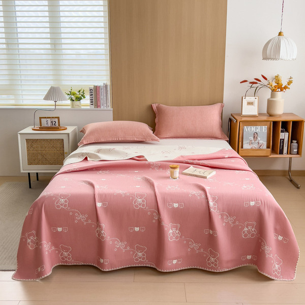 Pattern: Cute Pet Bear Bean Paste, Size Specification: 180x220 cm - Cotton Three-layer Yarn Towels  Q119-CJYD254232623WD