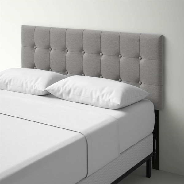 Twin size Contemporary Button-Tufted Headboard in Grey Upholstered Fabric Q280-TWGRBTHDB6599153