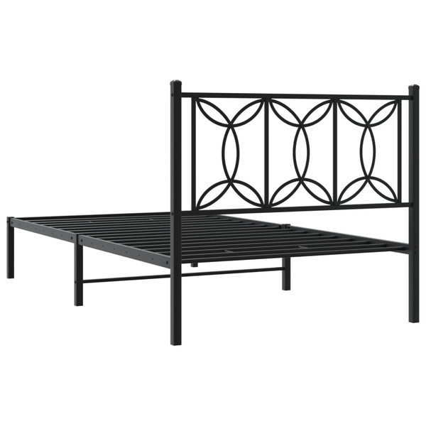  Bed Frame Black Steel Twin Bed Frame Rectangular Modern A949-376123