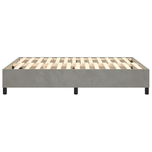  Bed Frame Light Grey Velvet, Plywood, Engineered wood Full Modern A949-3121150
