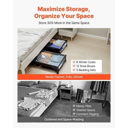 Under Bed Storage with Wheels, 36.0 x 18.1 x 7.3 inch, Underbed Containers with Clear Lid, Underbed E415-CDCWFBTBYDL3LHKJX001V0