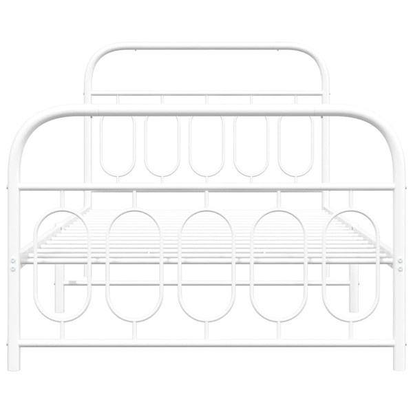  Bed Frame White Steel Twin Bed Frame Rectangular Modern A949-377179