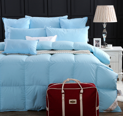 Color: Blue, style: Threepiece set 150200cm - High-end Gift Cotton Dazzle Duvet Goose Down Quilt Q119-CJCS165318513MN