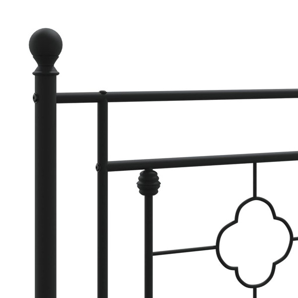  Bed Frame Black Powder-Coated Steel Twin Bed Frame Rectangular A949-374334