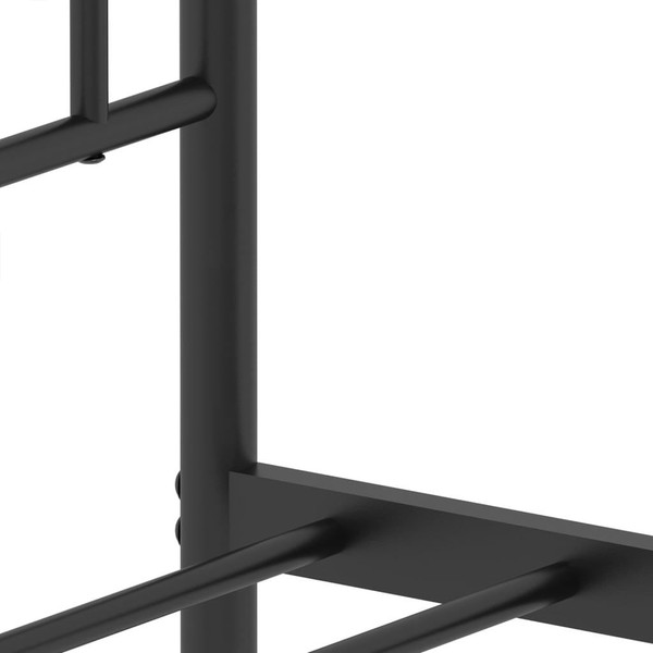  Bed Frame Black Powder-Coated Steel Twin Bed Frame Rectangular A949-374334