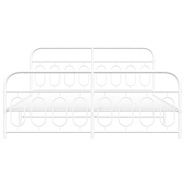  Bed Frame White Steel Full Bed Frame Rectangular Modern A949-377190