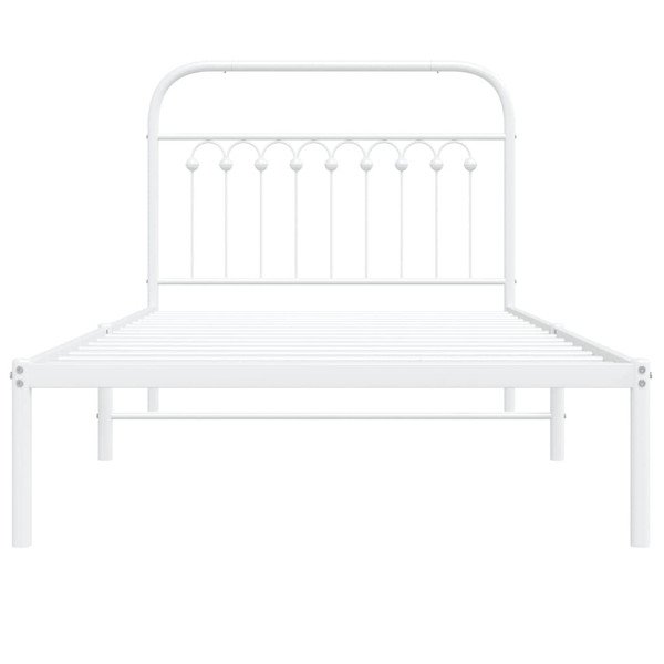  Bed Frame White Steel 39.4 x 78.7 in Bed Frame Rectangular A949-376644