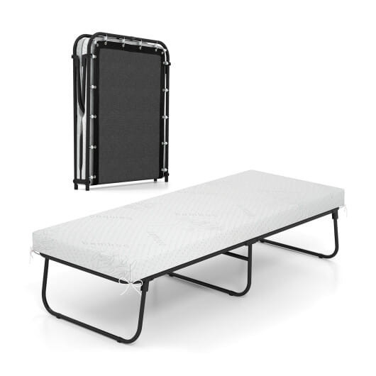 75 x 31 Inch Folding Bed with Mattress Cot Size with Memory Foam B593-HU10989