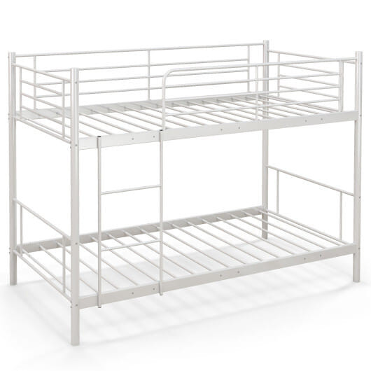 Metal Bunk Bed with Ladder and Full-length Guardrails-Black B593-HU10495-T