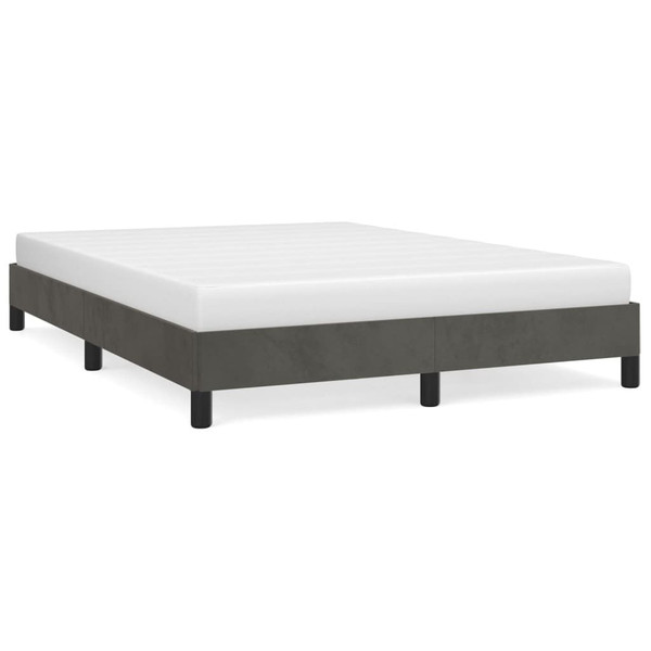  Bed Frame Dark Grey Velvet Full Size Durable Bed Frame A949-347007