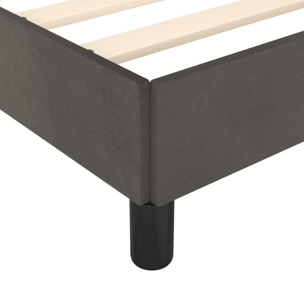  Bed Frame Dark Grey Velvet Full Size Durable Bed Frame A949-347007