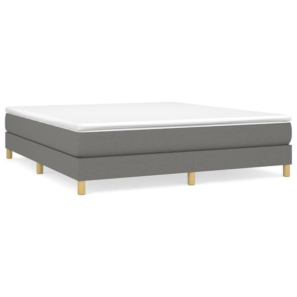  Bed Frame Dark Gray Polyester, Plywood, Engineered Wood King A949-3120659