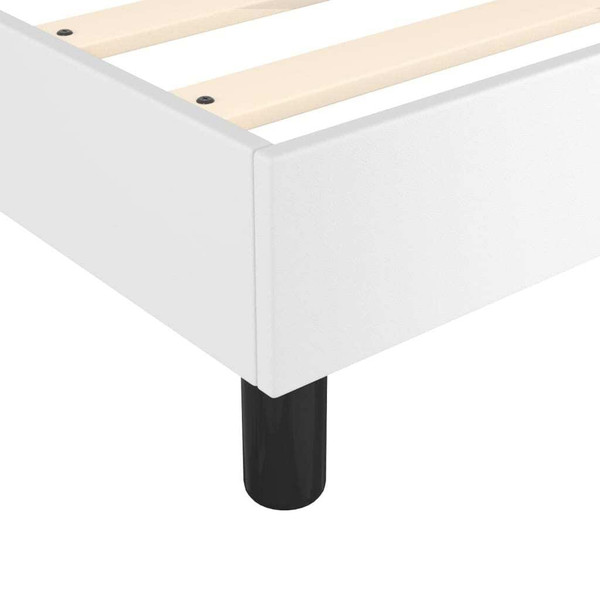  Bed Frame White Faux Leather King Durable Bed Frame A949-3120733