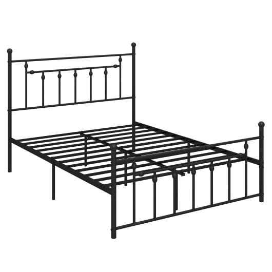 Full/Queen/Twin Size Heavy-duty Metal Bed Frame with Headboard-Queen Size - Color: Black - Size: Qu D681-HU10837DK-Q