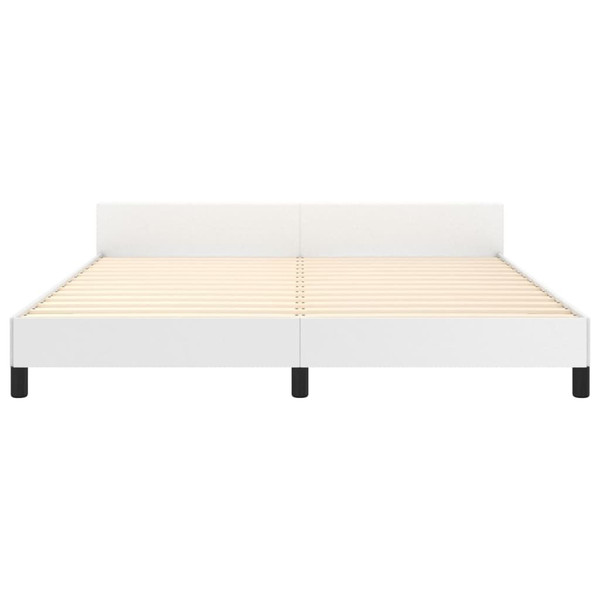  Bed Frame With Headboard White Faux leather, plywood, engineered wood A949-347534