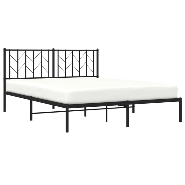  Bed Frame Black Powder-Coated Steel King Bed Frame Rectangular A949-374439
