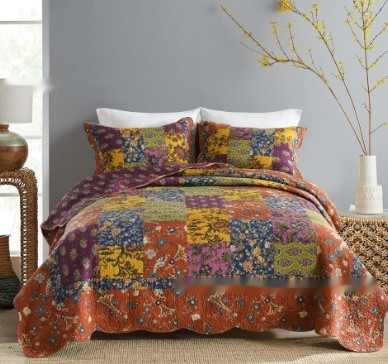 Style: Style2, Size Specification: 230cmx250cm - American Patchwork Quiltedtextiles Cotton Bed Shee Q119-CJYD253049604DW