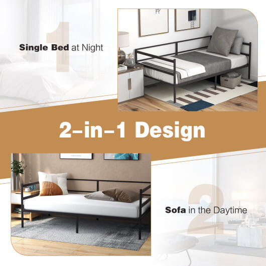Twin Size Metal Daybed Frame for Living Room Bedroom B593-HU10407