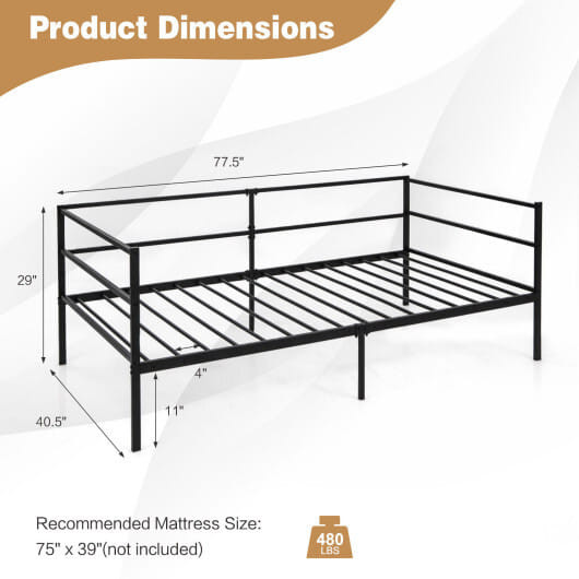 Twin Size Metal Daybed Frame for Living Room Bedroom B593-HU10407