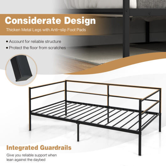 Twin Size Metal Daybed Frame for Living Room Bedroom B593-HU10407