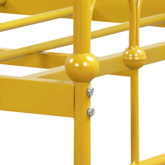 Twin Size Golden Metal Daybed with Trundle and Lockable Wheels-Twin Size - Color: Golden - Size: Tw D681-HU10523GD-T